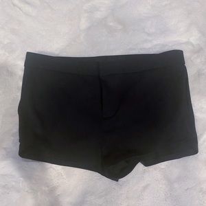 Black tight cotton shorts